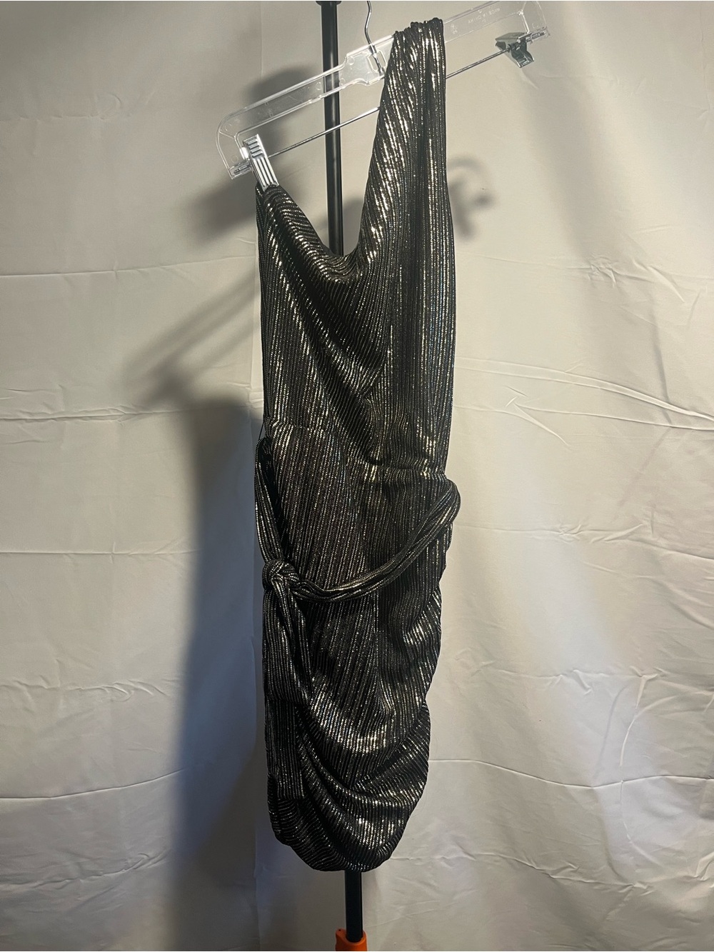 Melissa Odabash One-Shoulder Ruched
Metallic Ribbed Knit Mini Dress XS - Picture 14 of 14